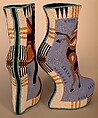 Horseshoes, Jamie Okuma (Enrolled member of the La Jolla Band of Mission Indians, Shoshone-Bannock, Wailaki, Luiseño, and Okinawan, born California, 1977), Commercial shoes, glass and 24K-gold-plated beads, nylon thread, Luiseño/Shoshone-Bannock